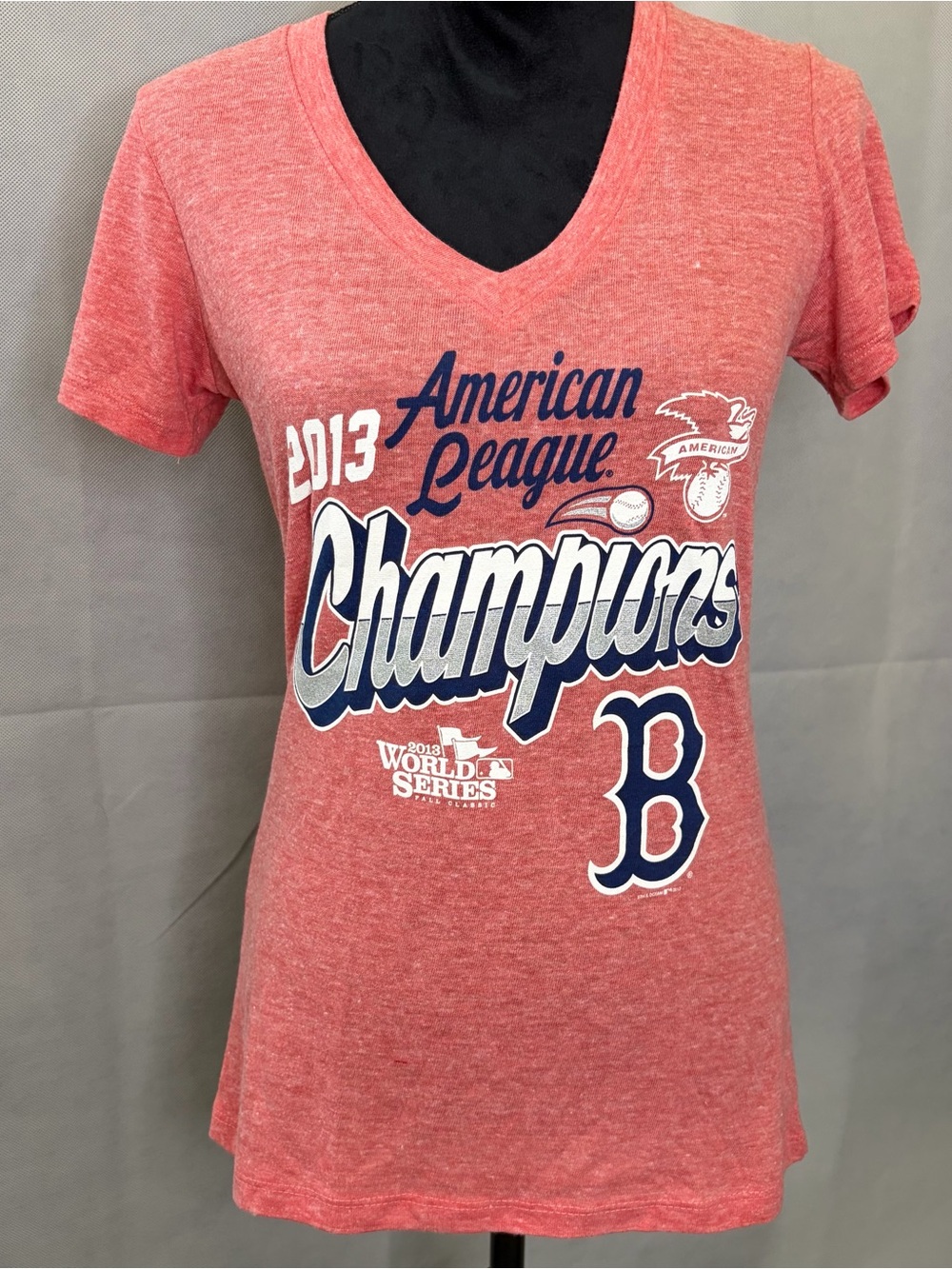5th & Ocean Coral Red Heather Boston Red Sox American League Champions tee